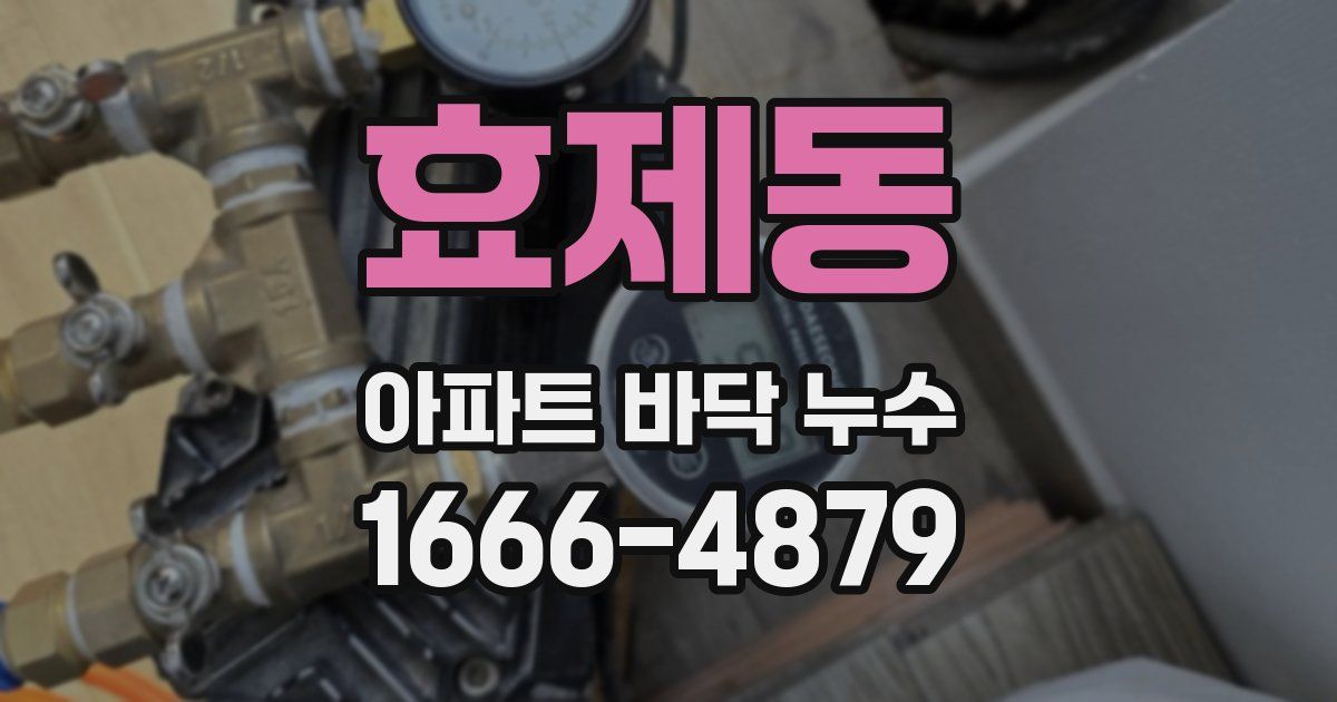 효제동 아파트 바닥 누수