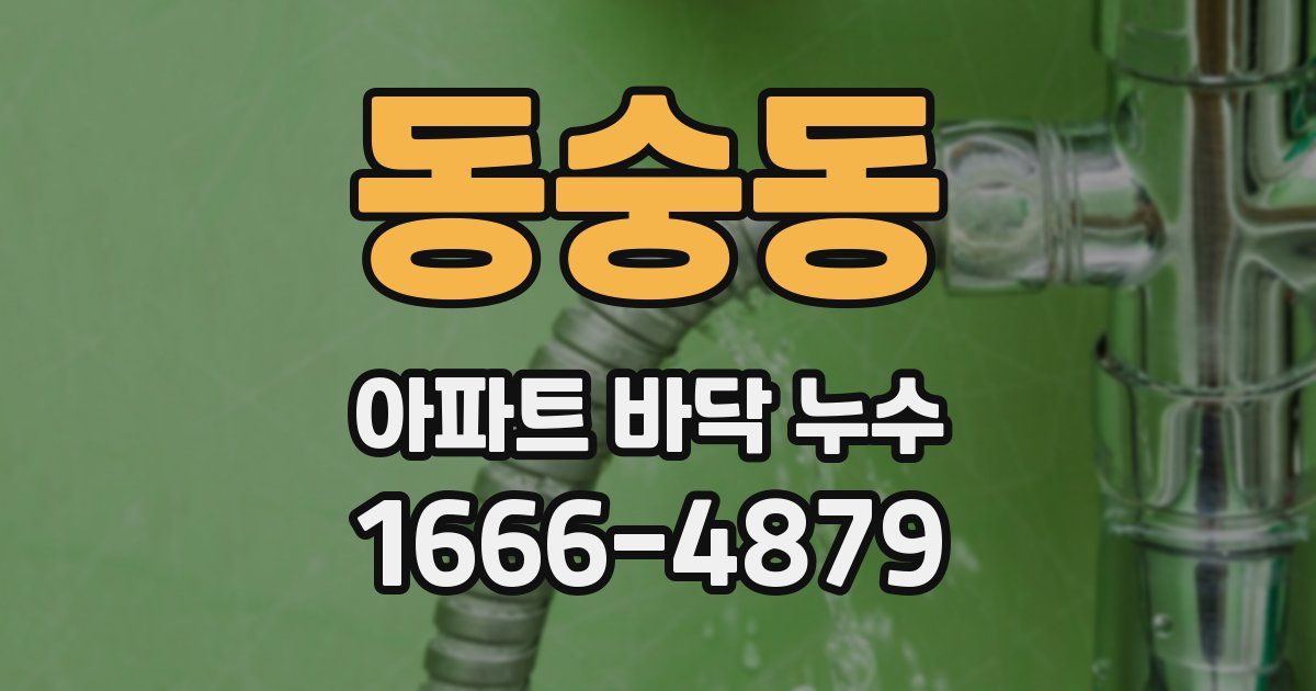 동숭동 아파트 바닥 누수