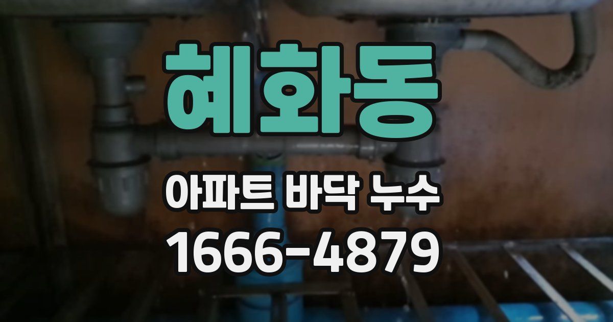 혜화동 아파트 바닥 누수