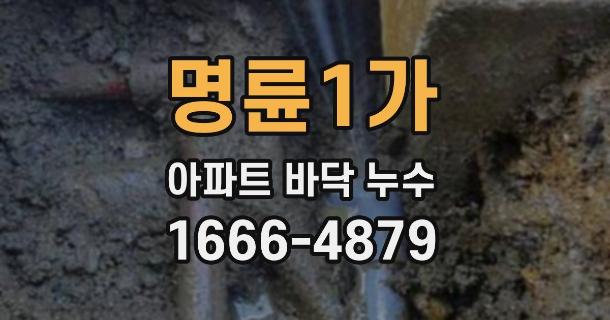 명륜1가 아파트 바닥 누수