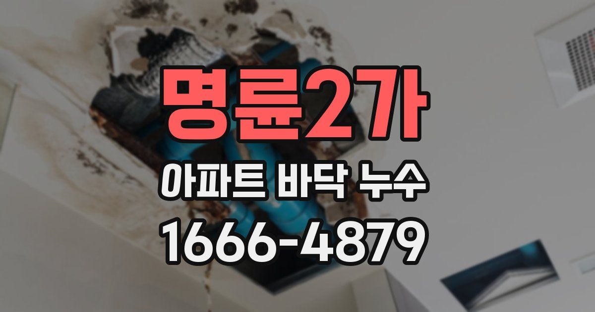 명륜2가 아파트 바닥 누수