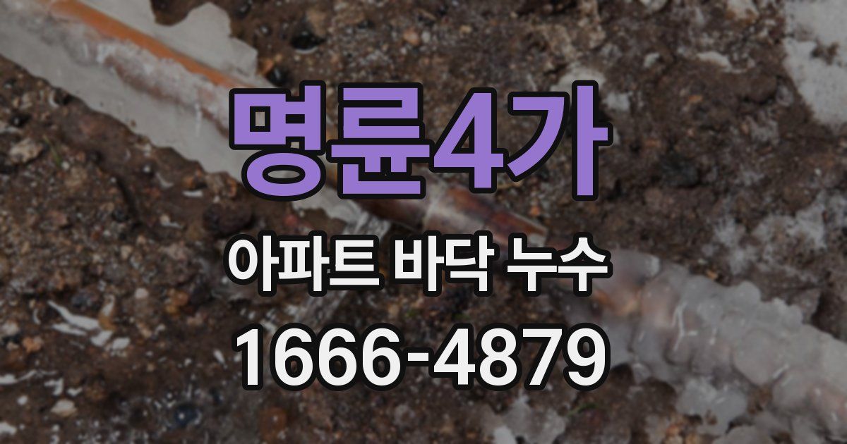 명륜4가 아파트 바닥 누수
