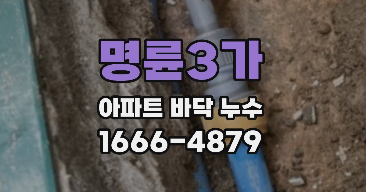 명륜3가 아파트 바닥 누수