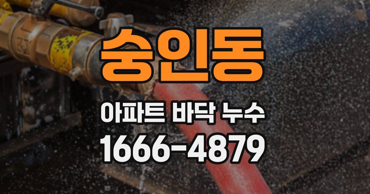 숭인동 아파트 바닥 누수