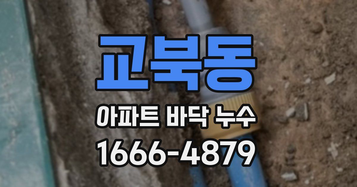 교북동 아파트 바닥 누수