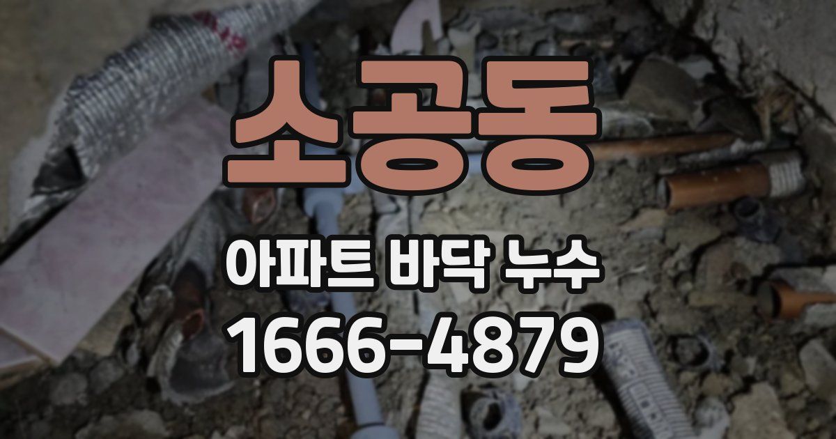 소공동 아파트 바닥 누수