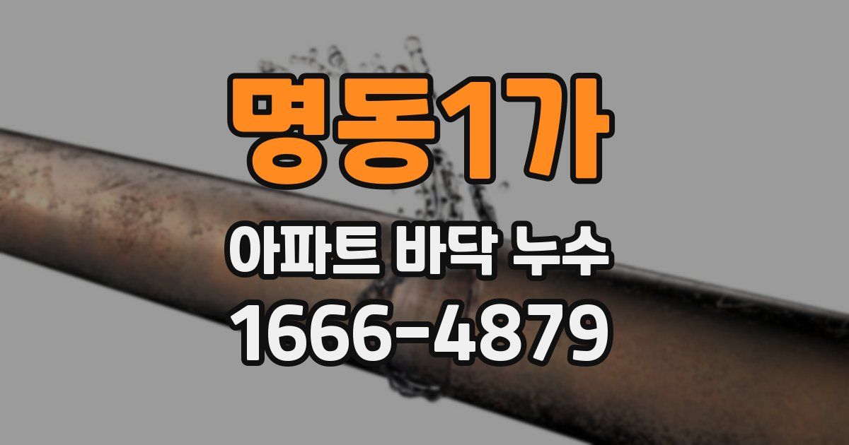 명동1가 아파트 바닥 누수