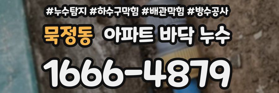 묵정동 아파트 바닥 누수