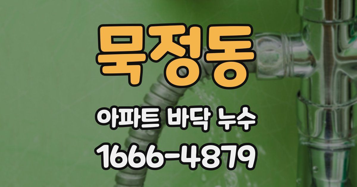묵정동 아파트 바닥 누수