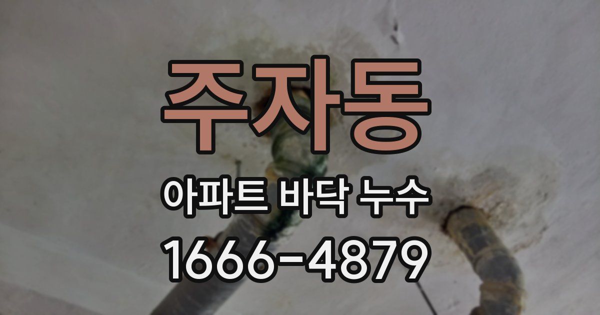주자동 아파트 바닥 누수