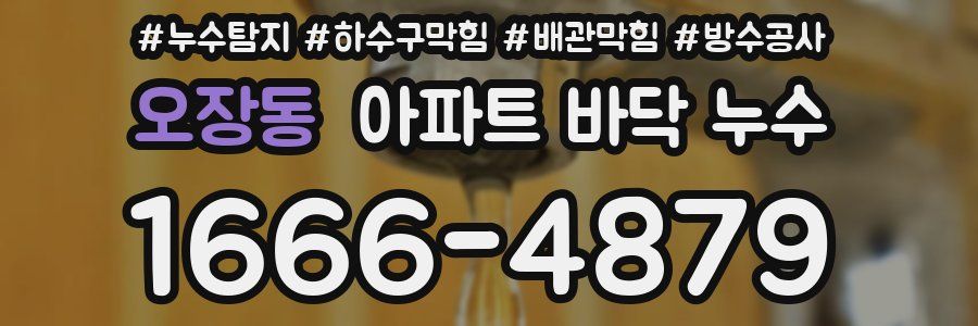 오장동 아파트 바닥 누수