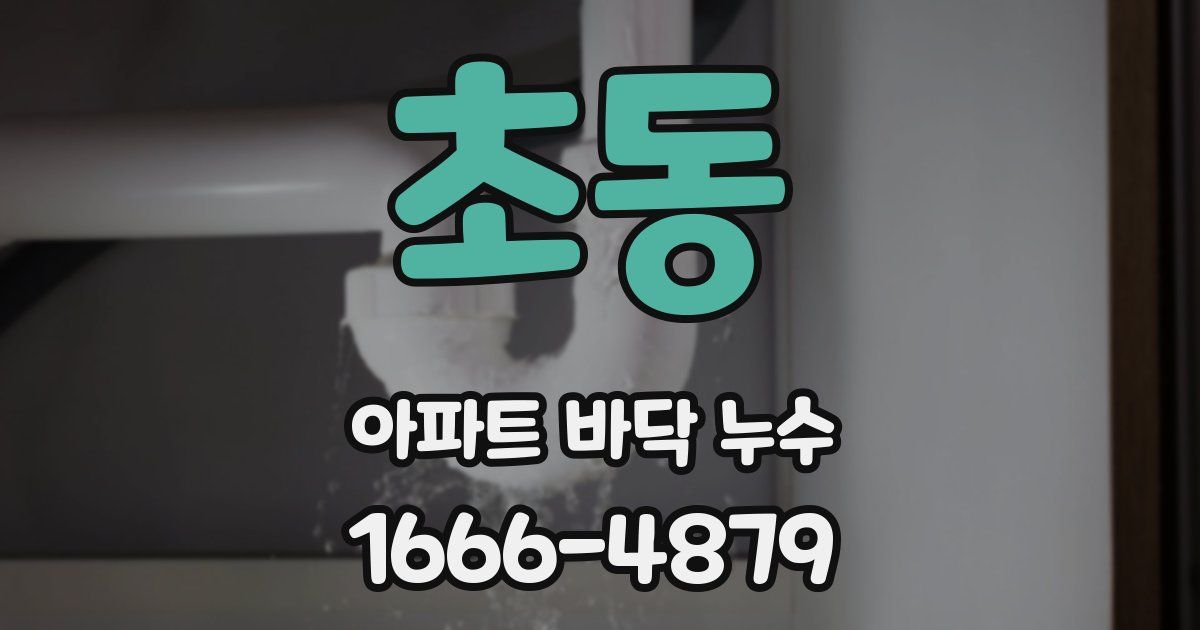 초동 아파트 바닥 누수