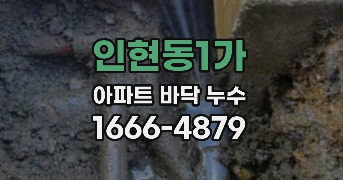 인현동1가 아파트 바닥 누수