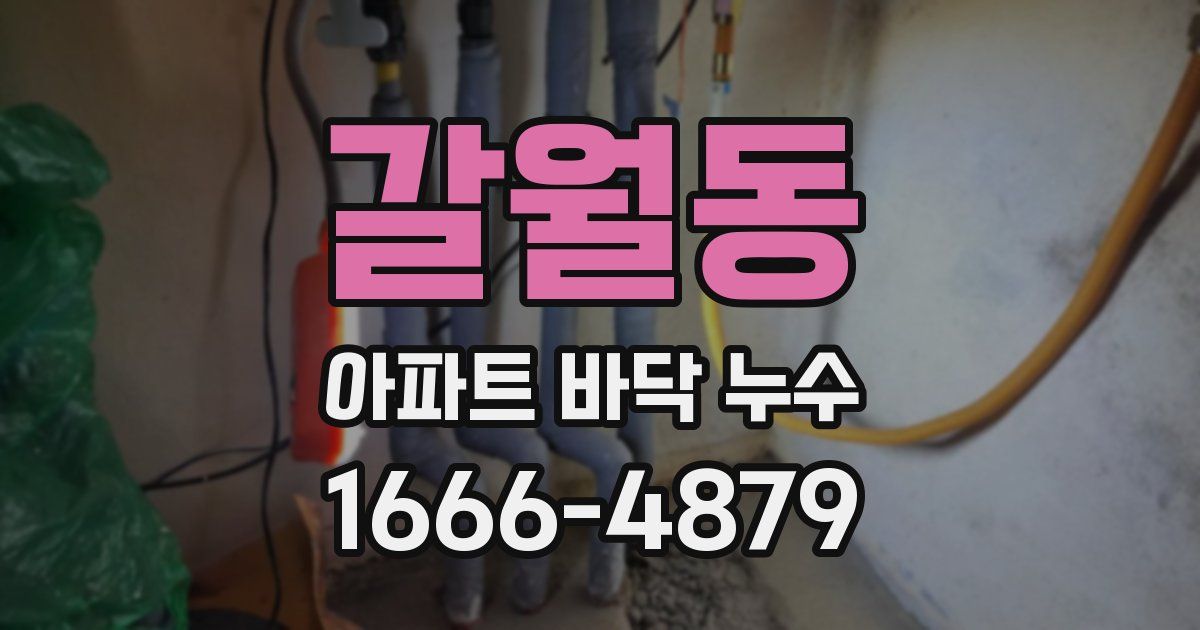 갈월동 아파트 바닥 누수