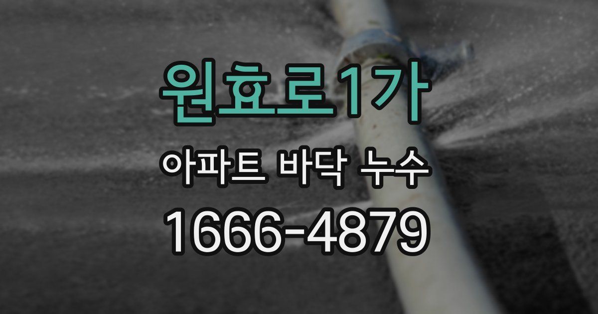 원효로1가 아파트 바닥 누수