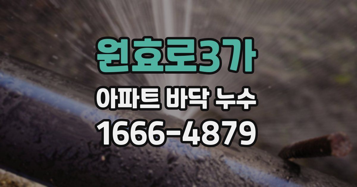원효로3가 아파트 바닥 누수