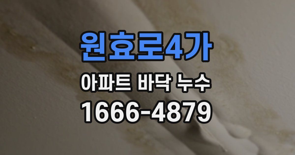 원효로4가 아파트 바닥 누수