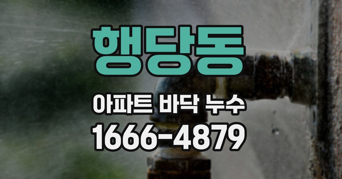 행당동 아파트 바닥 누수