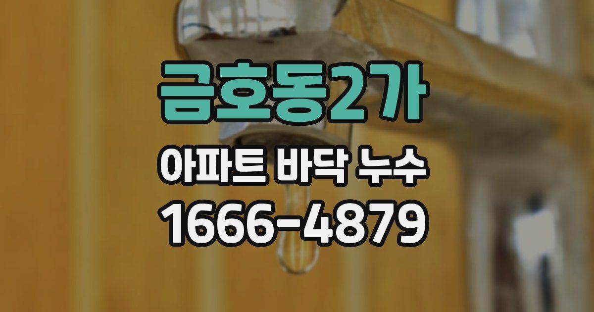 금호동2가 아파트 바닥 누수