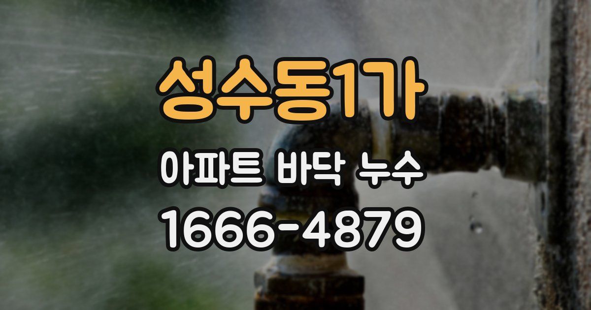 성수동1가 아파트 바닥 누수