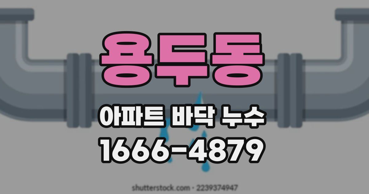 용두동 아파트 바닥 누수