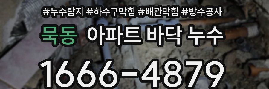 묵동 아파트 바닥 누수