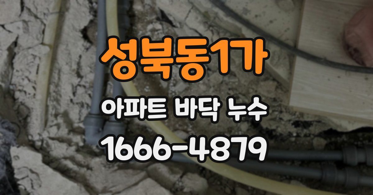 성북동1가 아파트 바닥 누수
