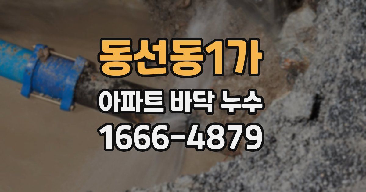 동선동1가 아파트 바닥 누수