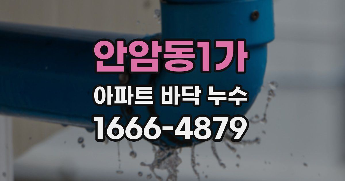 안암동1가 아파트 바닥 누수