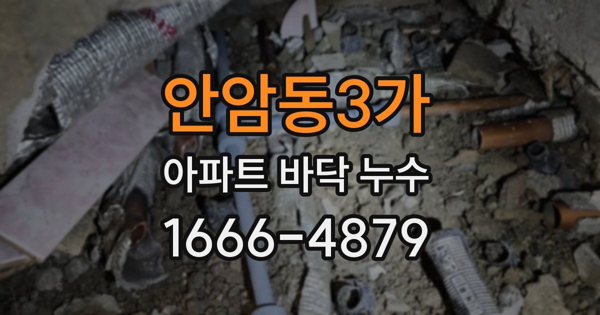 안암동3가 아파트 바닥 누수