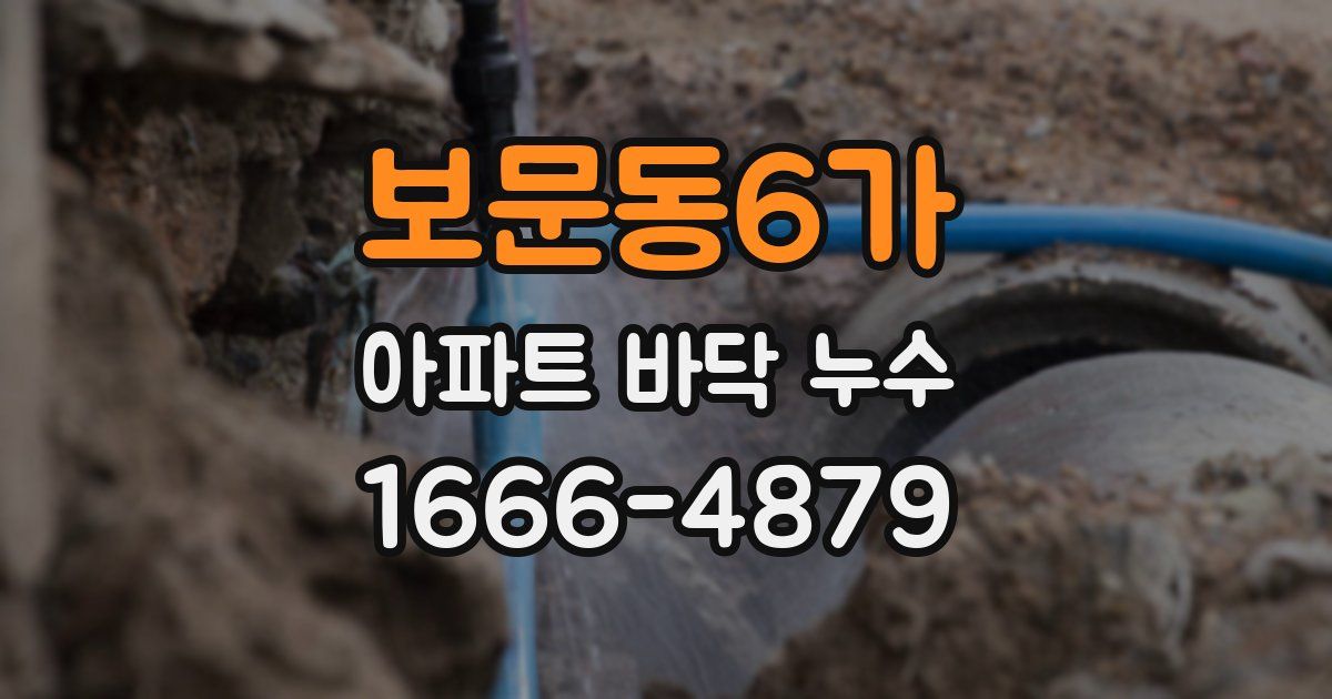 보문동6가 아파트 바닥 누수