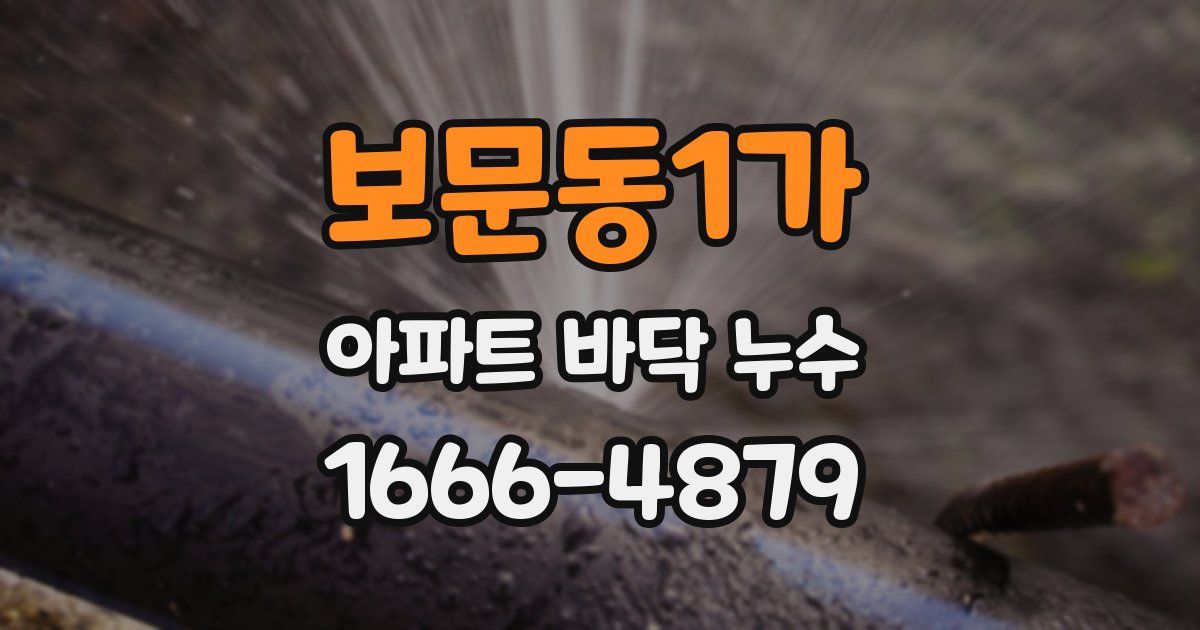 보문동1가 아파트 바닥 누수