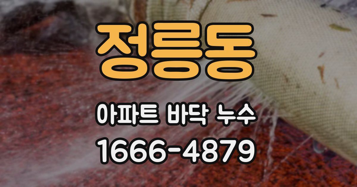 정릉동 아파트 바닥 누수