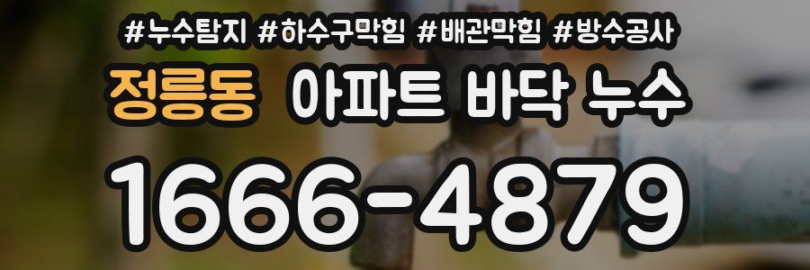 정릉동 아파트 바닥 누수