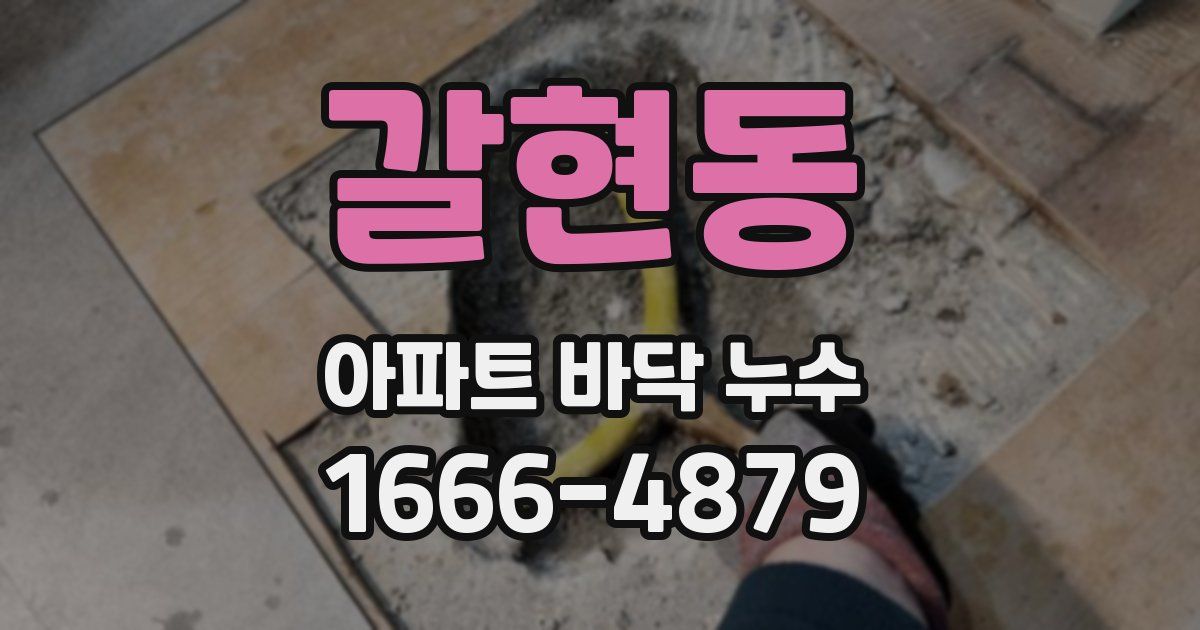 갈현동 아파트 바닥 누수