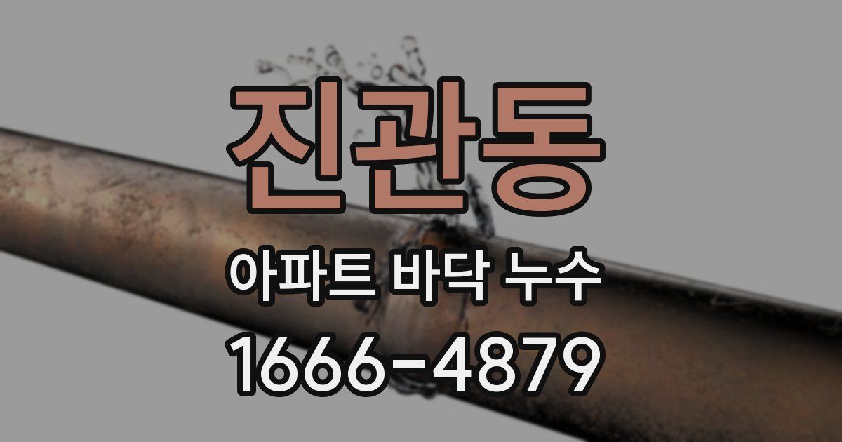 진관동 아파트 바닥 누수
