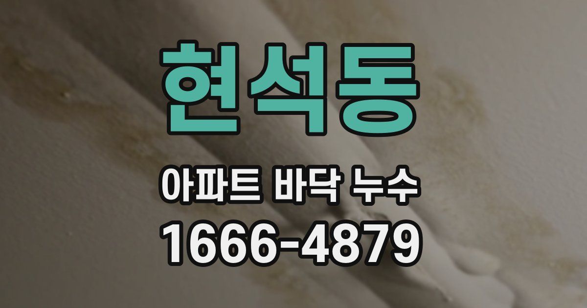 현석동 아파트 바닥 누수