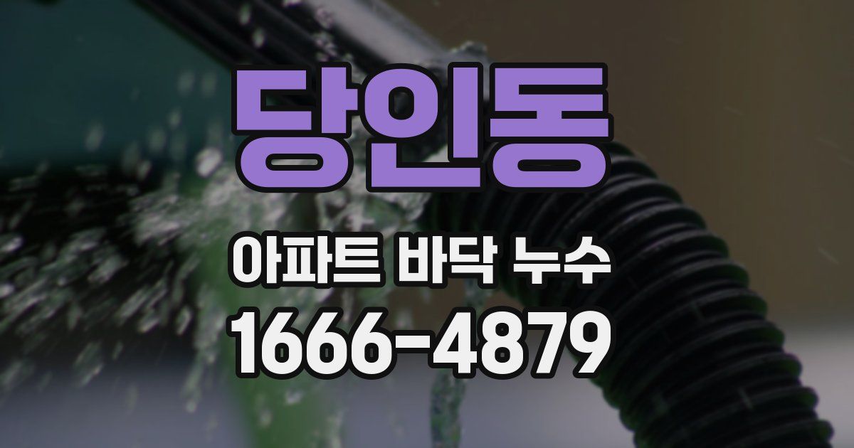당인동 아파트 바닥 누수