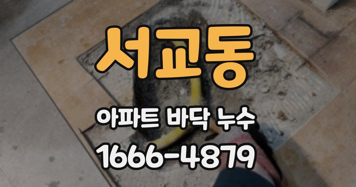 서교동 아파트 바닥 누수