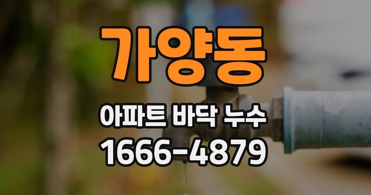가양동 아파트 바닥 누수