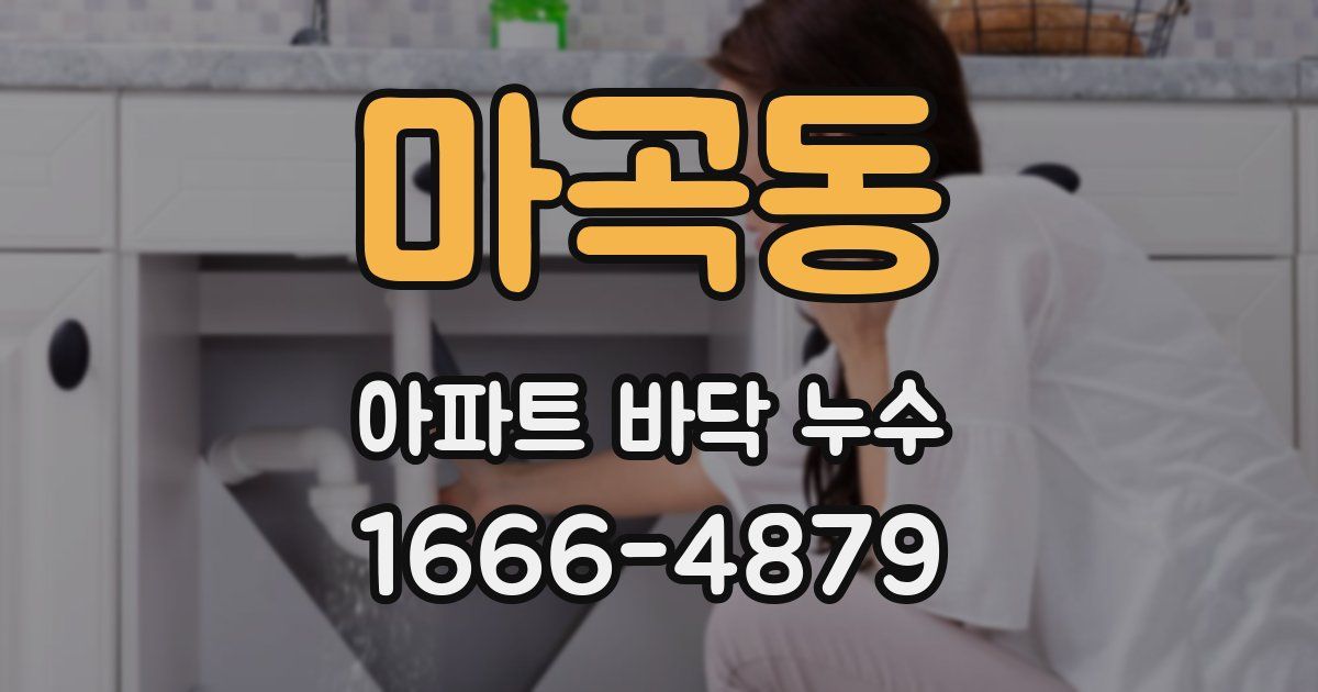 마곡동 아파트 바닥 누수