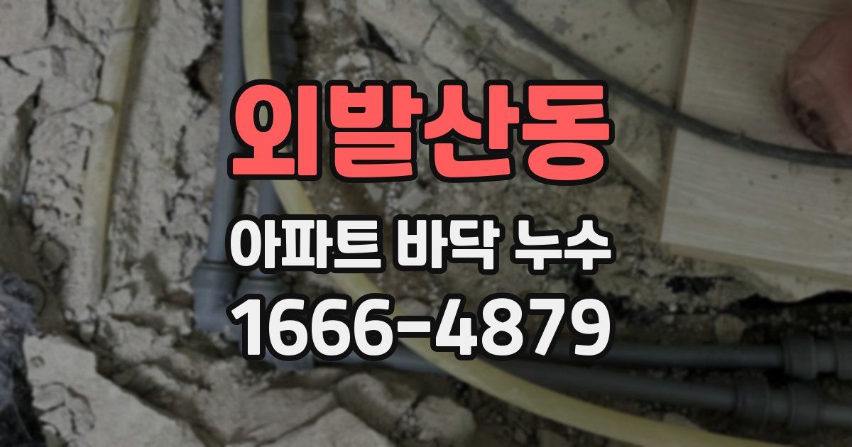 외발산동 아파트 바닥 누수