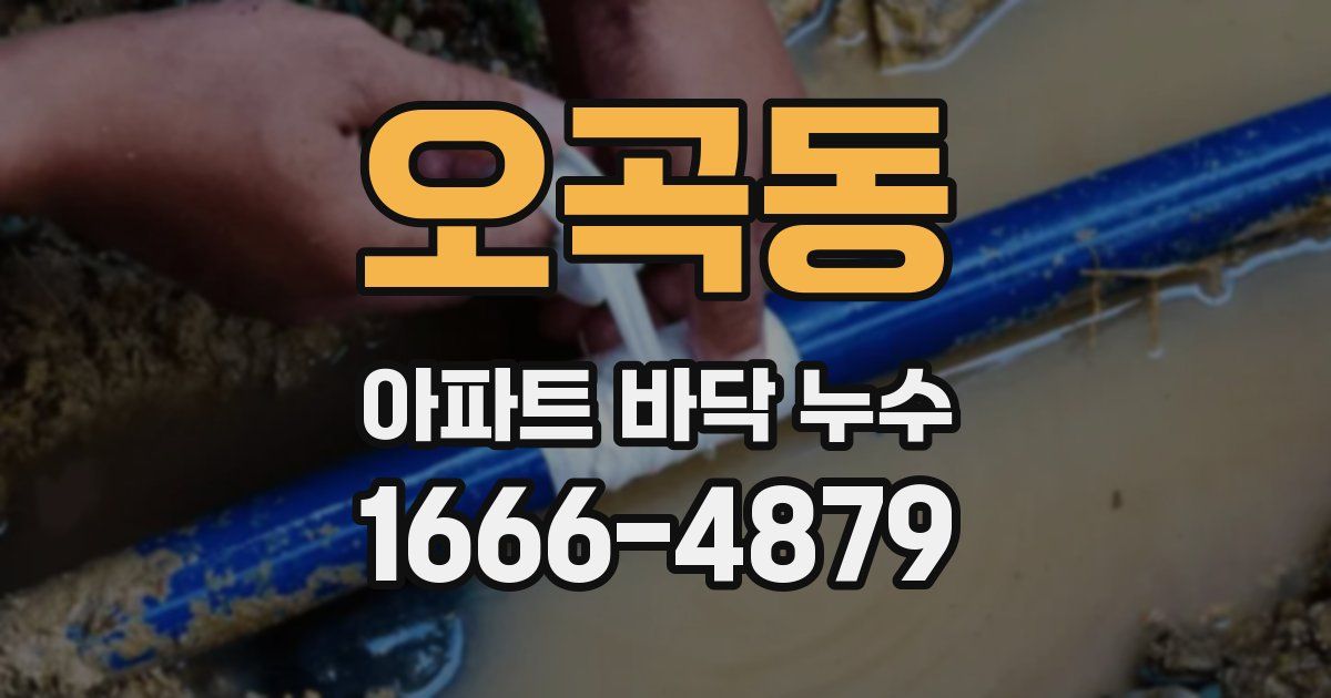 오곡동 아파트 바닥 누수
