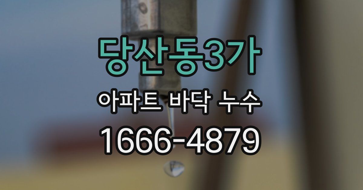 당산동3가 아파트 바닥 누수