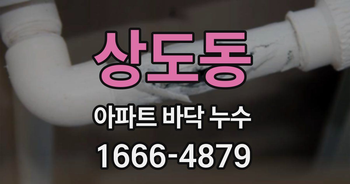 상도동 아파트 바닥 누수