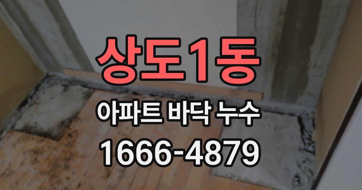 상도1동 아파트 바닥 누수