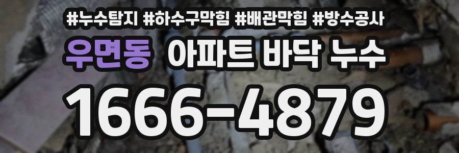 우면동 아파트 바닥 누수