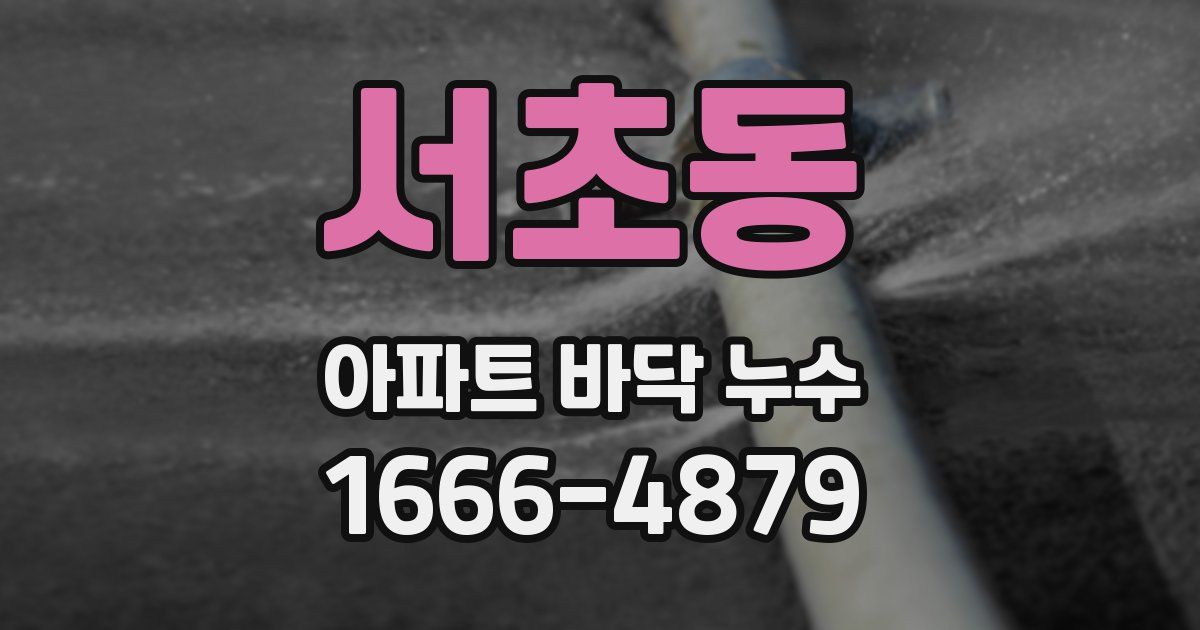 서초동 아파트 바닥 누수