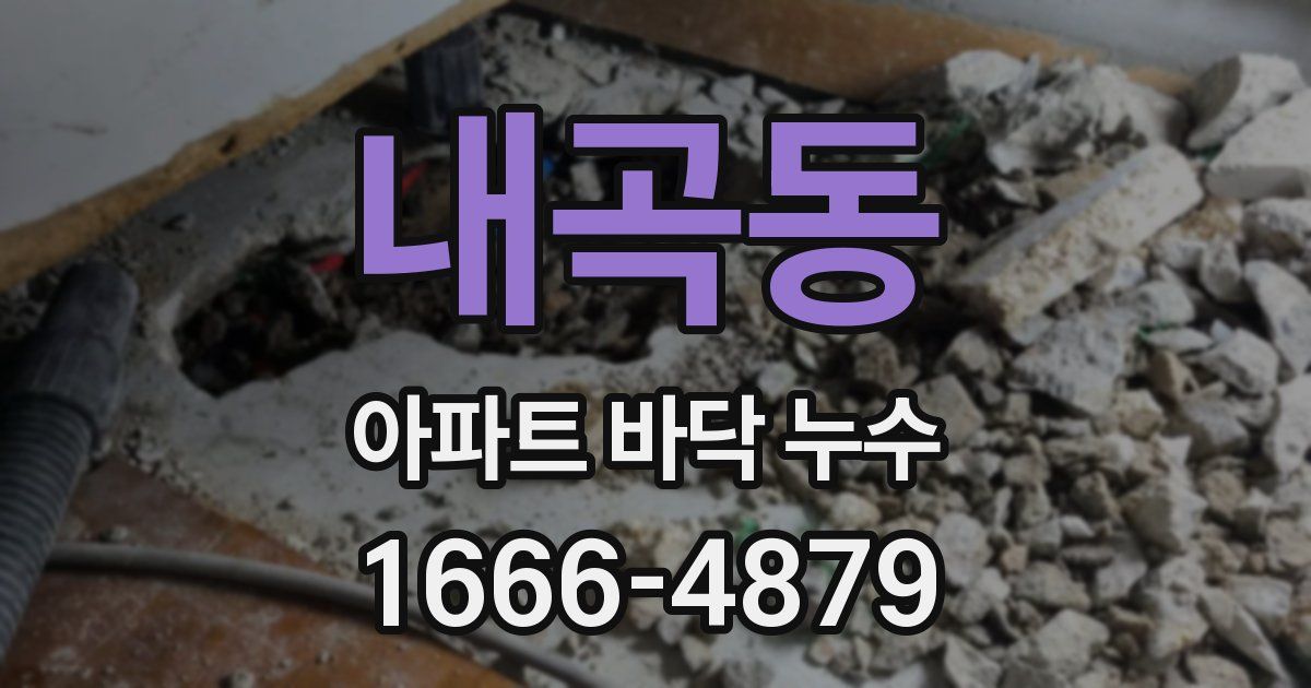 내곡동 아파트 바닥 누수