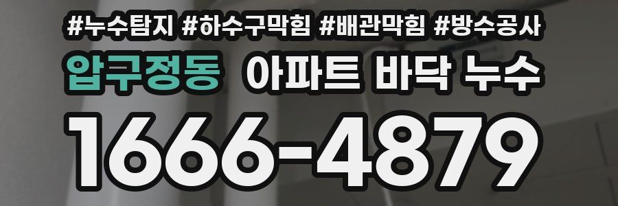 압구정동 아파트 바닥 누수